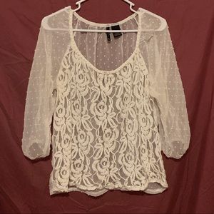 White lacey top